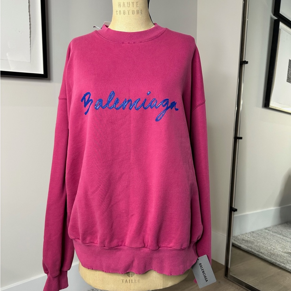 Balenciaga logo print cotton sweatshirt Size Med